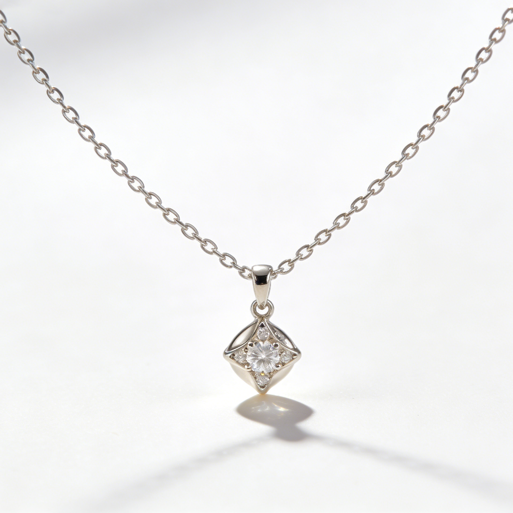 3D Square Zircon Necklace