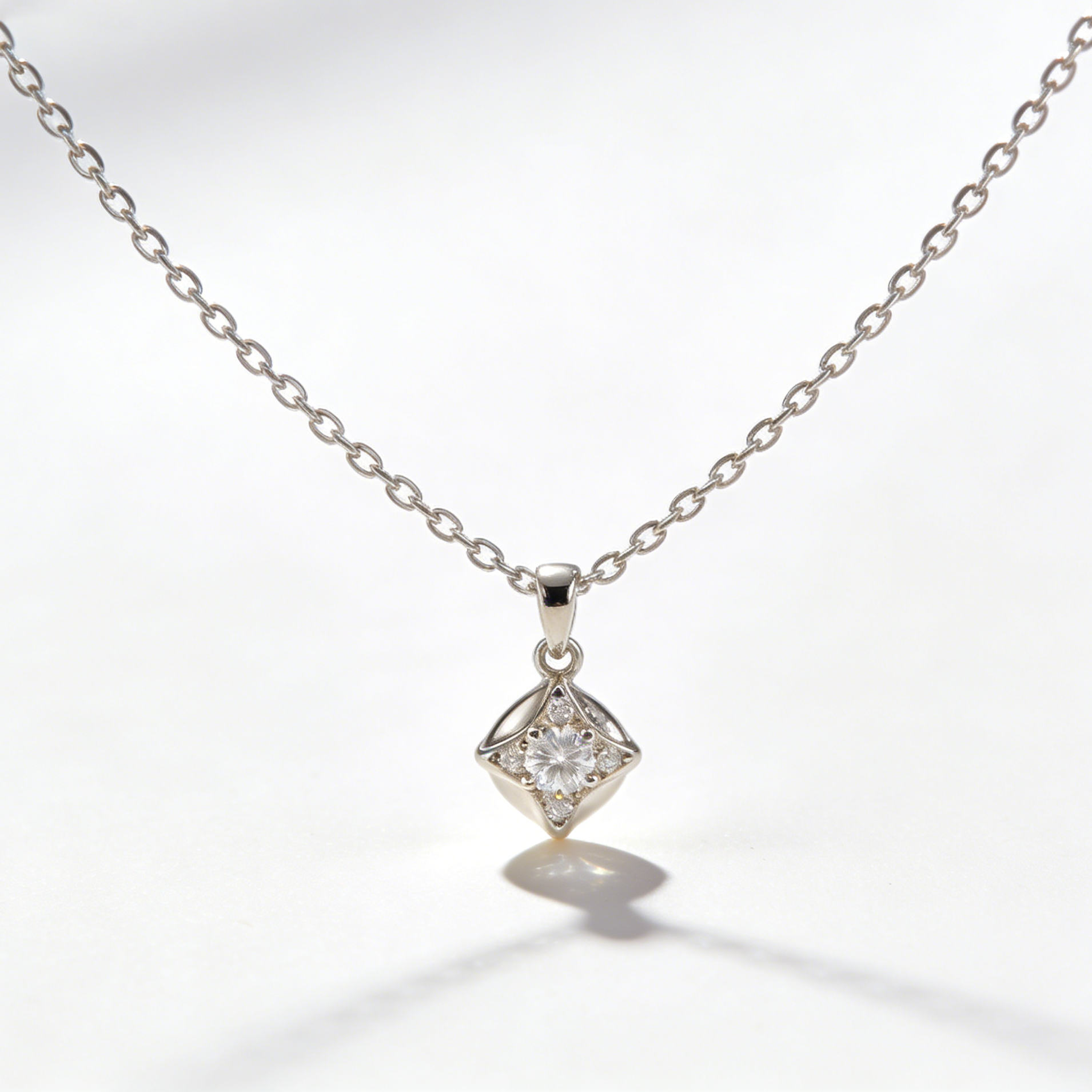 3D Square Zircon Necklace