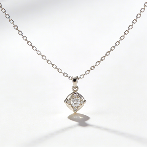 3D Square Zircon Necklace