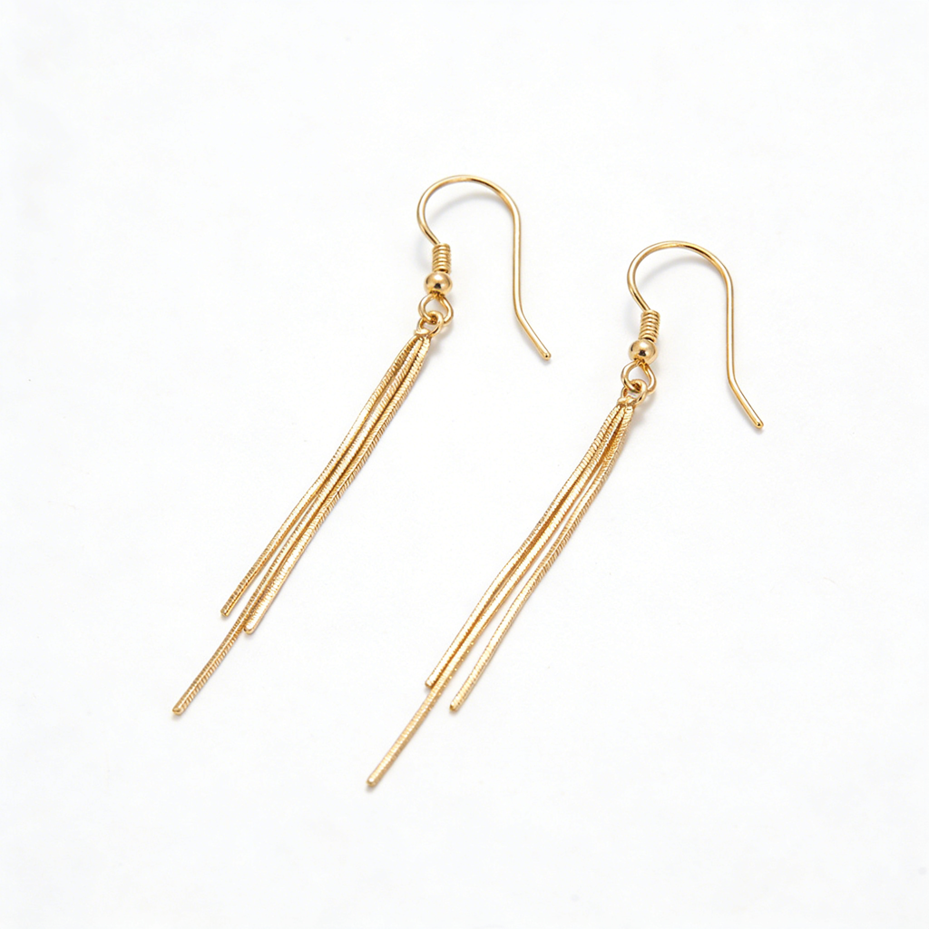 Gold Tassel Drop Earrings