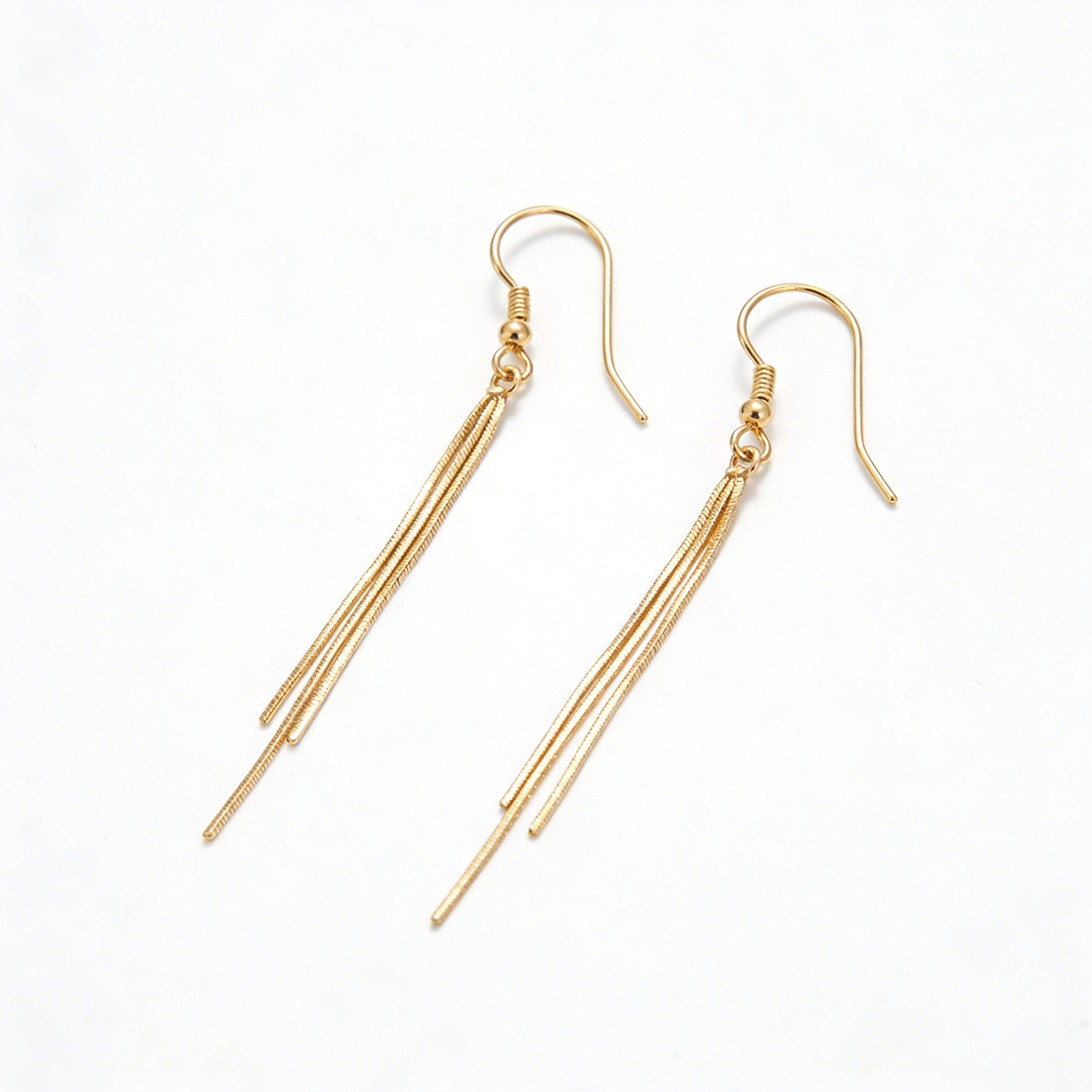 Gold Tassel Drop Earrings