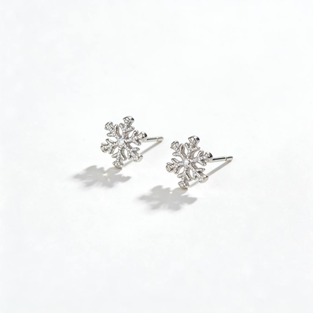 Snowflake CZ Stud Earrings