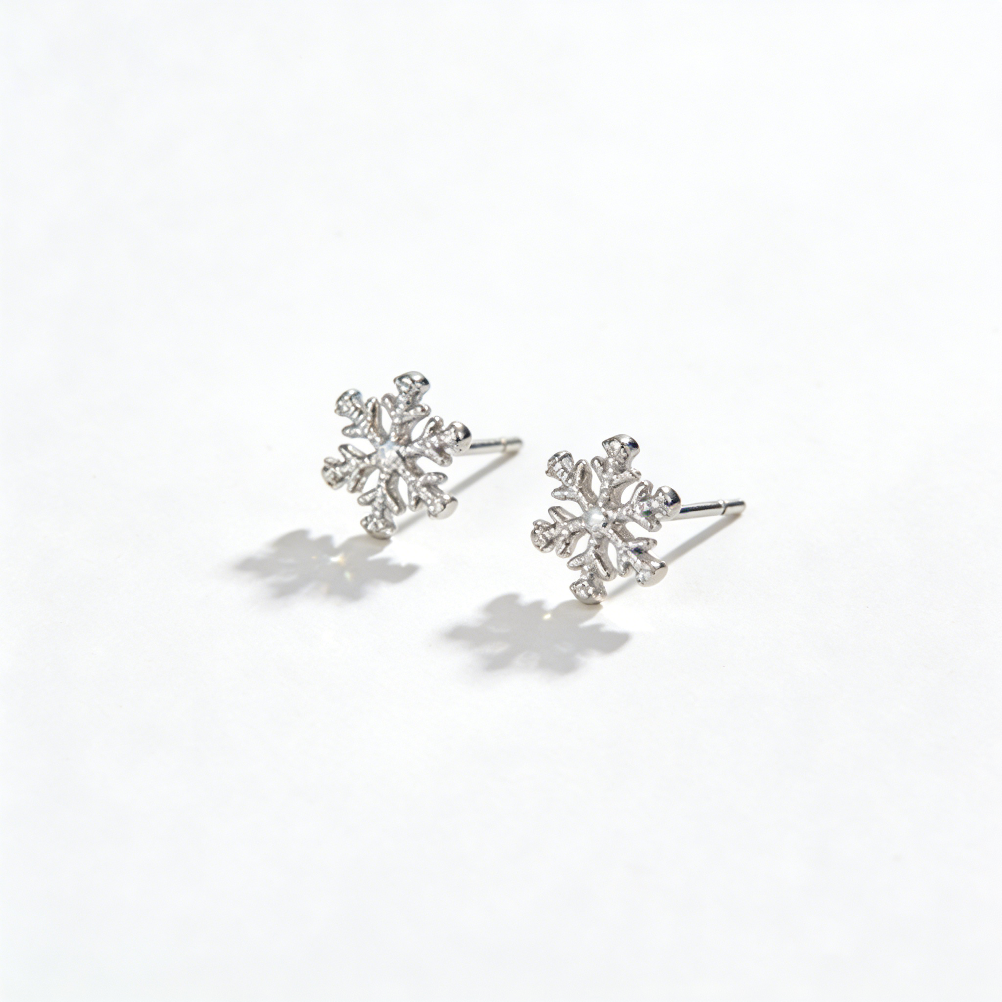 Snowflake CZ Stud Earrings