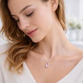 Pink Cushion Zircon Necklace