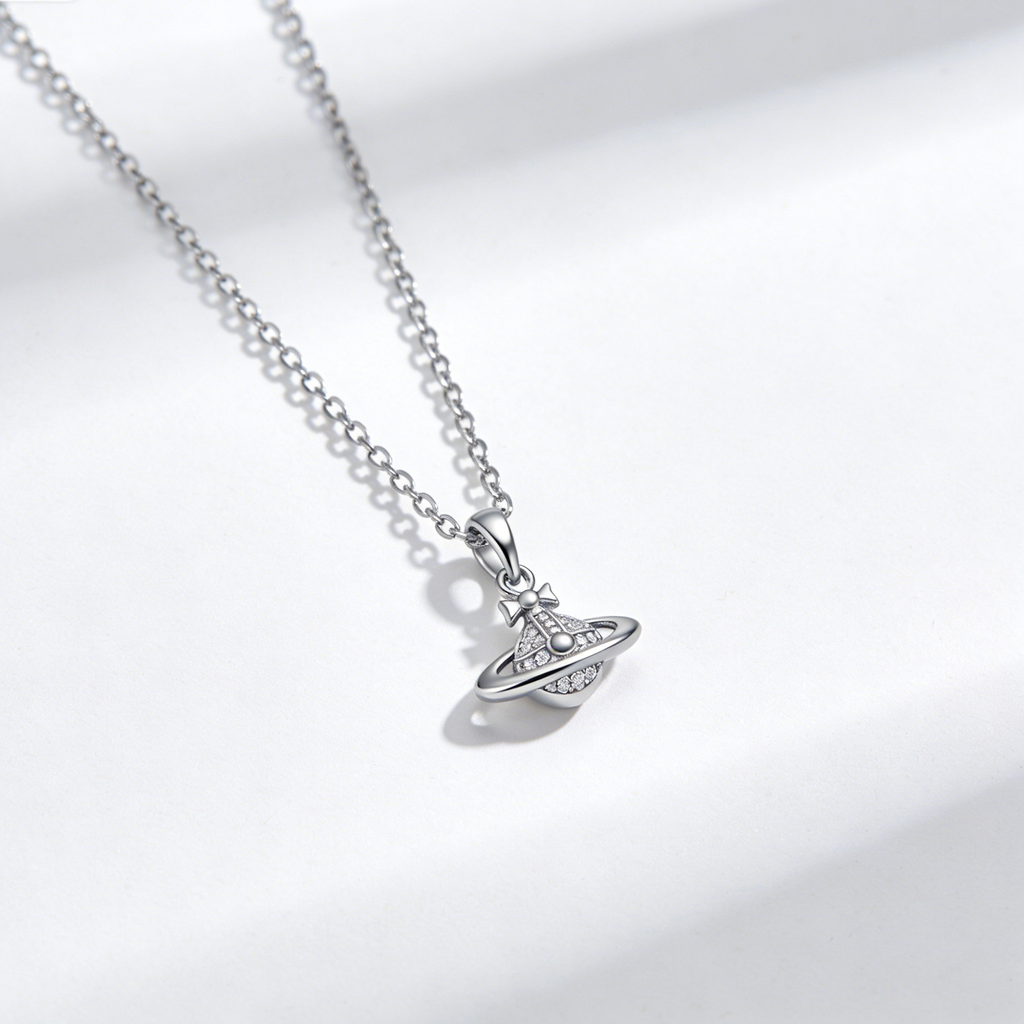 Saturn Zircon Necklace