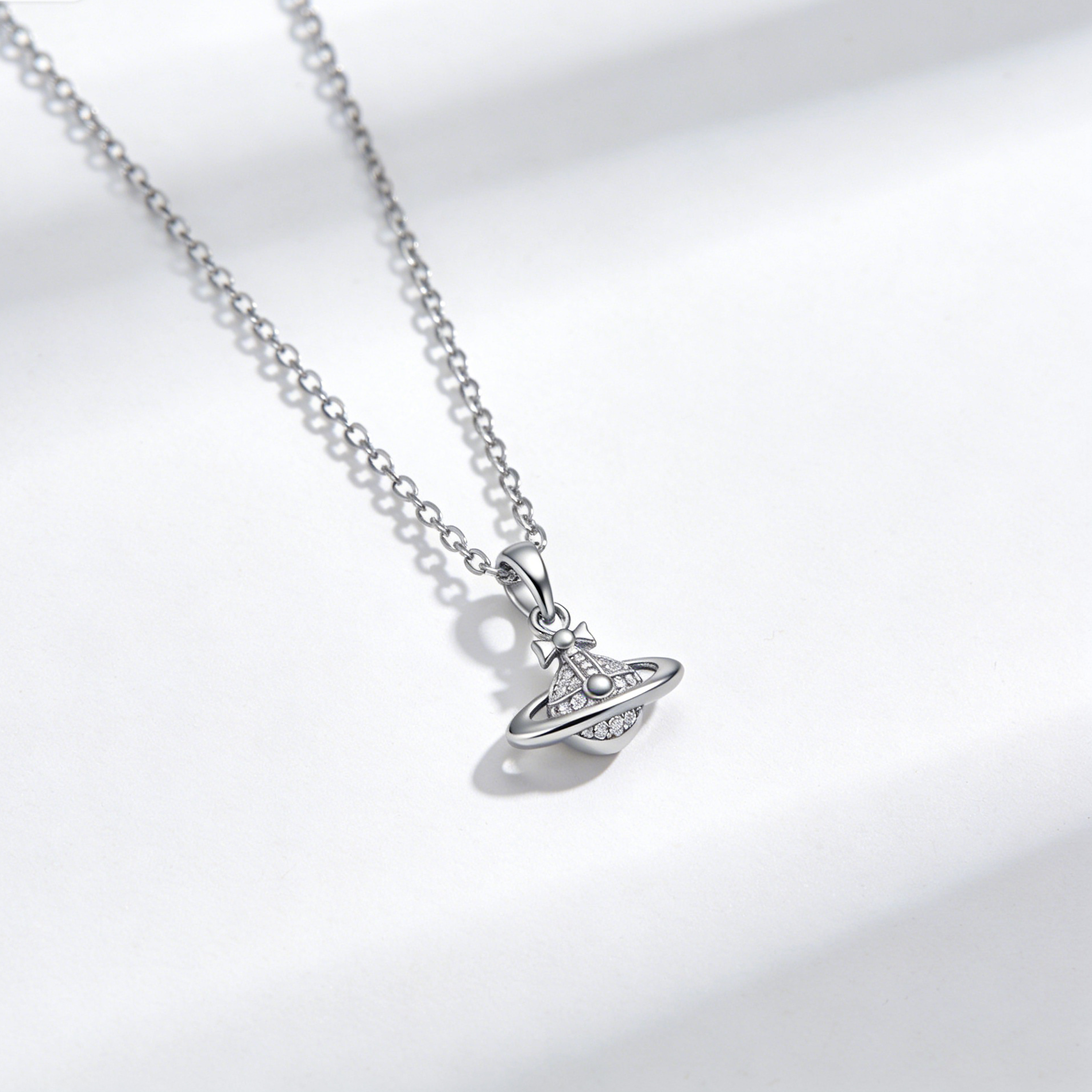 Saturn Zircon Necklace