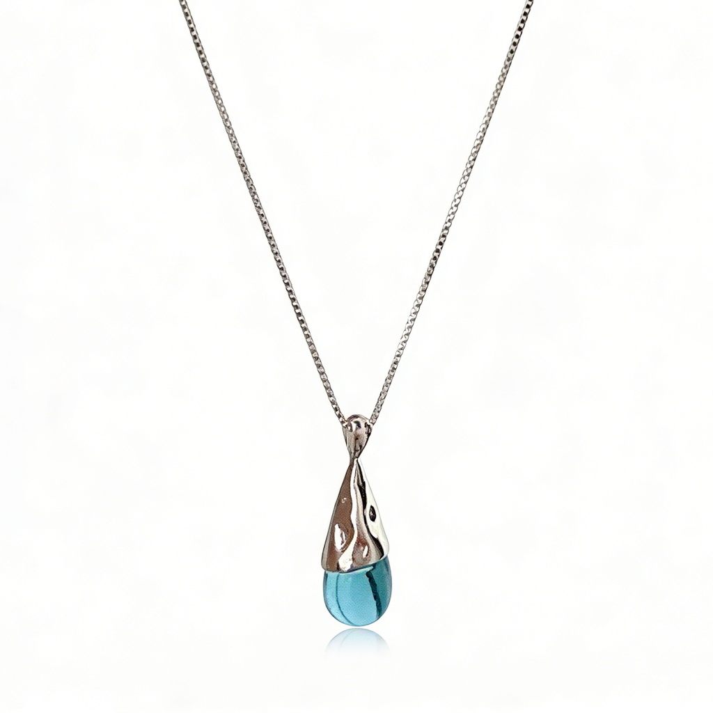 Blue Drop Crystal Necklace