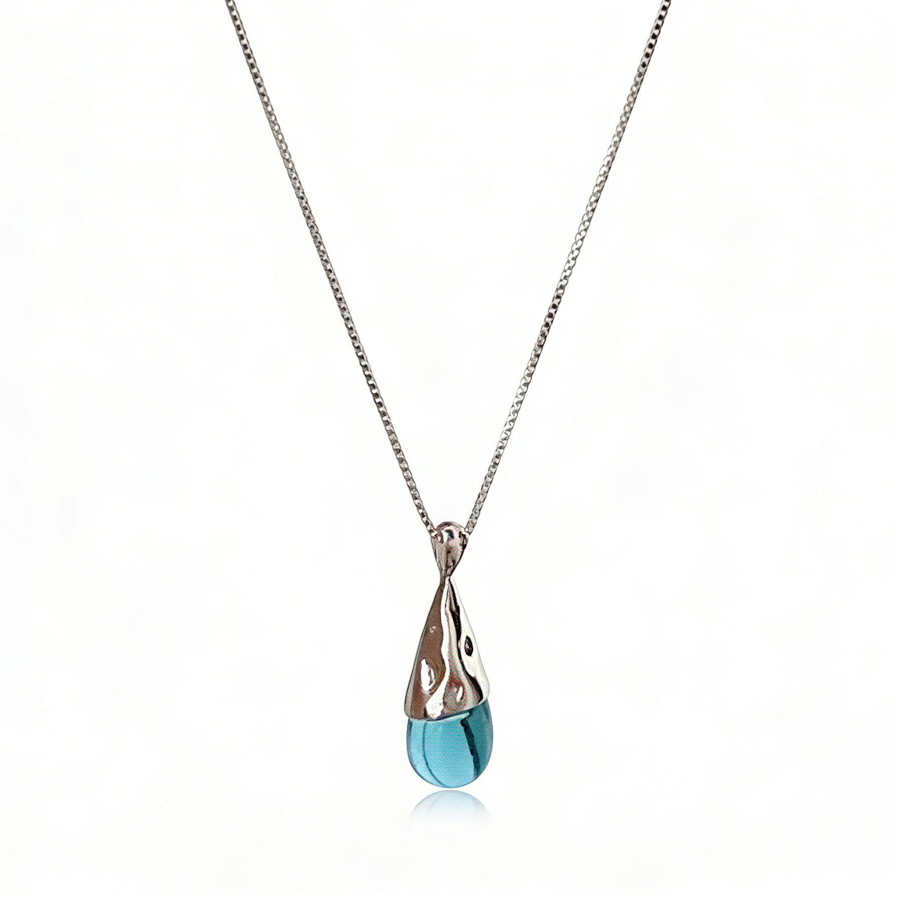 Blue Drop Crystal Necklace