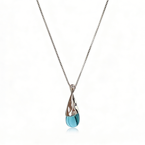 Blue Drop Crystal Necklace