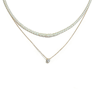 Double Pearl Stack Necklace
