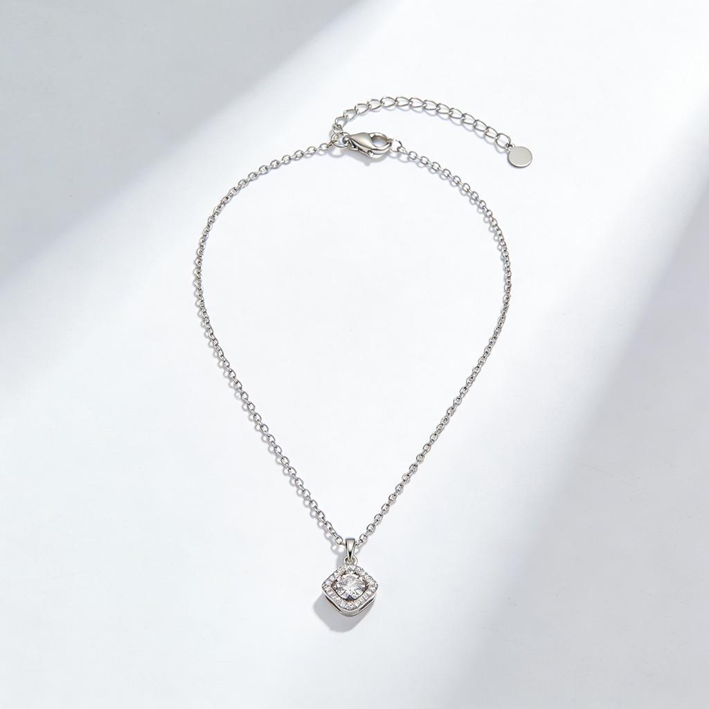 Square Halo Necklace