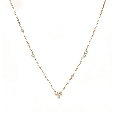 Scattered Zircon Gold Necklace