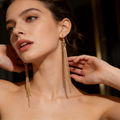 Gold Tassel Drop Earrings